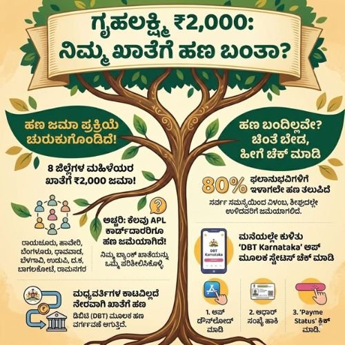 gruhalakshmi money transfer ಗೃಹಲಕ್ಷ್ಮಿ ಯೋಜನೆ : ಖಾತೆಗೆ ಬಂತು ₹2,000!  ಹಣ ಜಮಾ ಚೆಕ್ ಮಾಡುವ ಲಿಂಕ್!